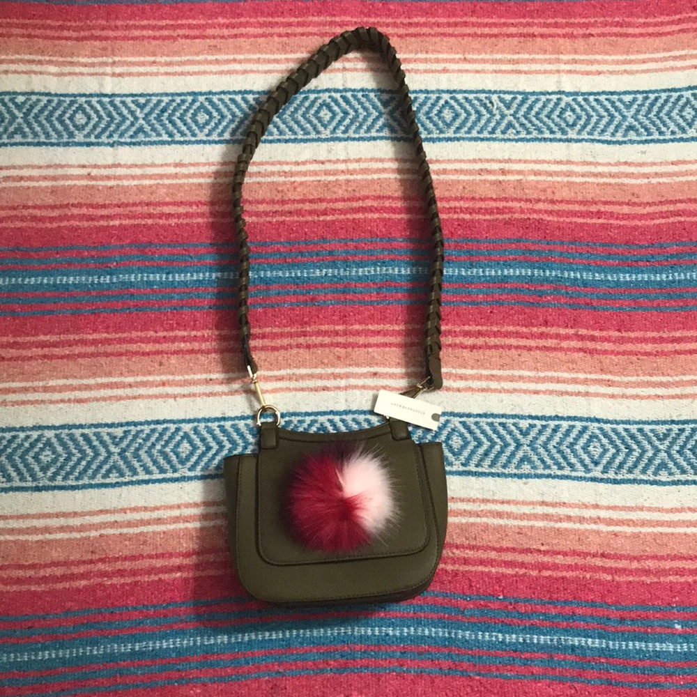 BNWT! Anthropologie army green purse with puff!